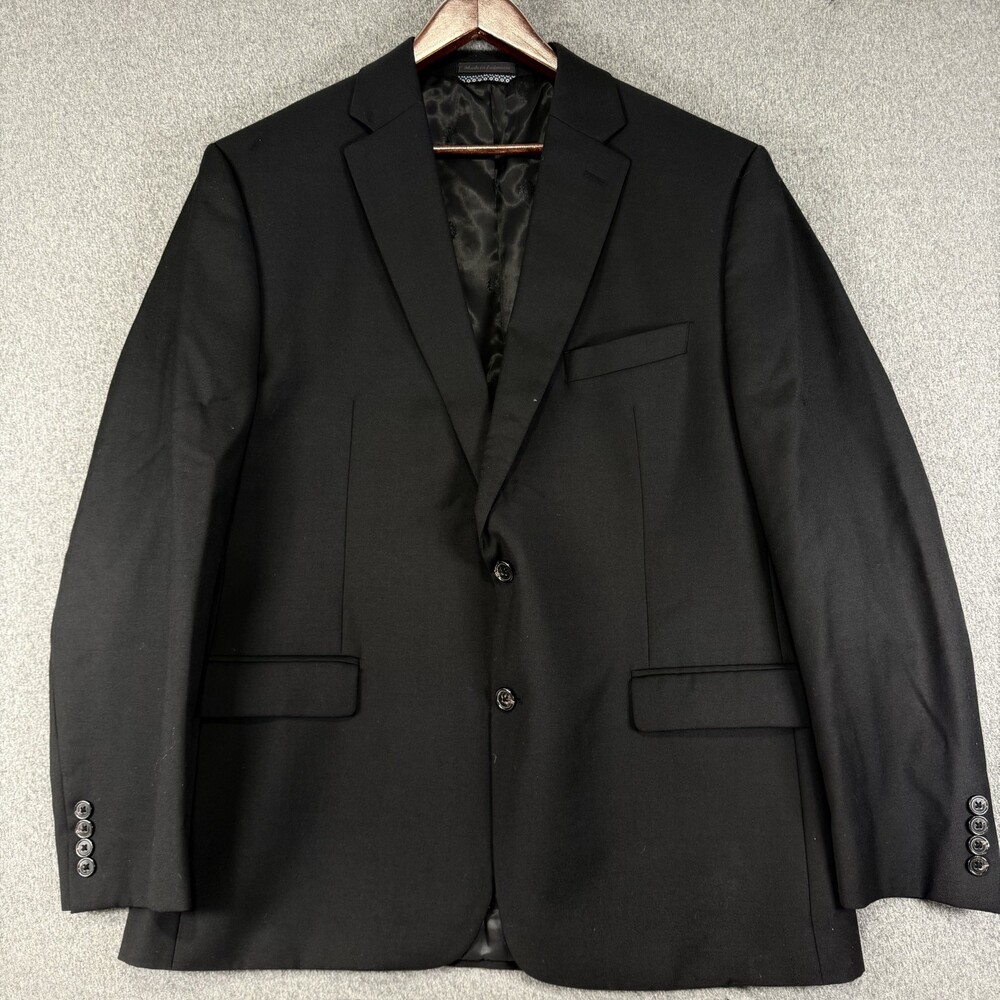 Lauren Ralph Lauren Mens 44R Black Wool Blend Stretch Blazer 2 Button
